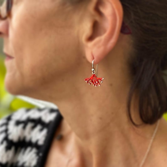 Anémona pasión, pendientes de gancho móvil