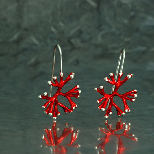 Anémona pasión, pendientes de gancho fijo