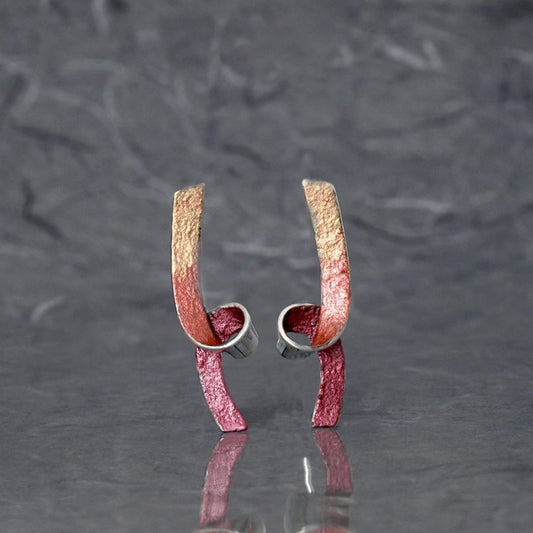 Pendientes de presión largos, rojizos, colección Bakú