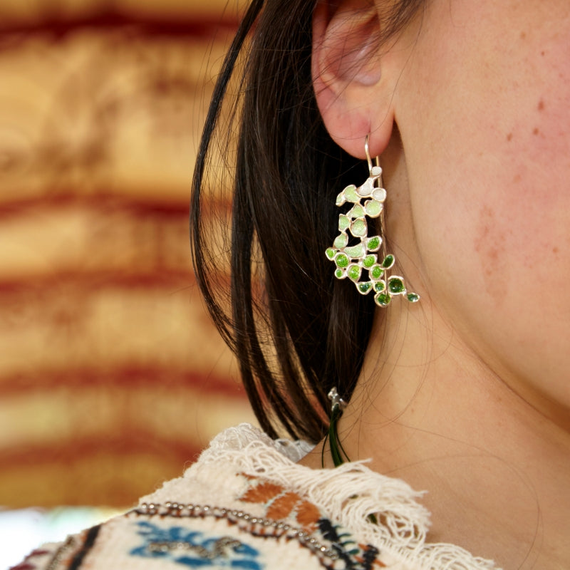 Dream musgo, pendientes grandes, con gancho fijo