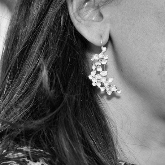 Dream nieve, pendientes grandes, con gancho fijo