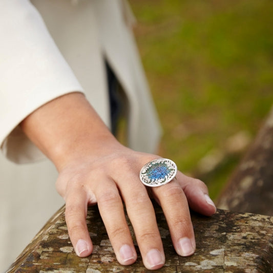 Baroña azul, sortija