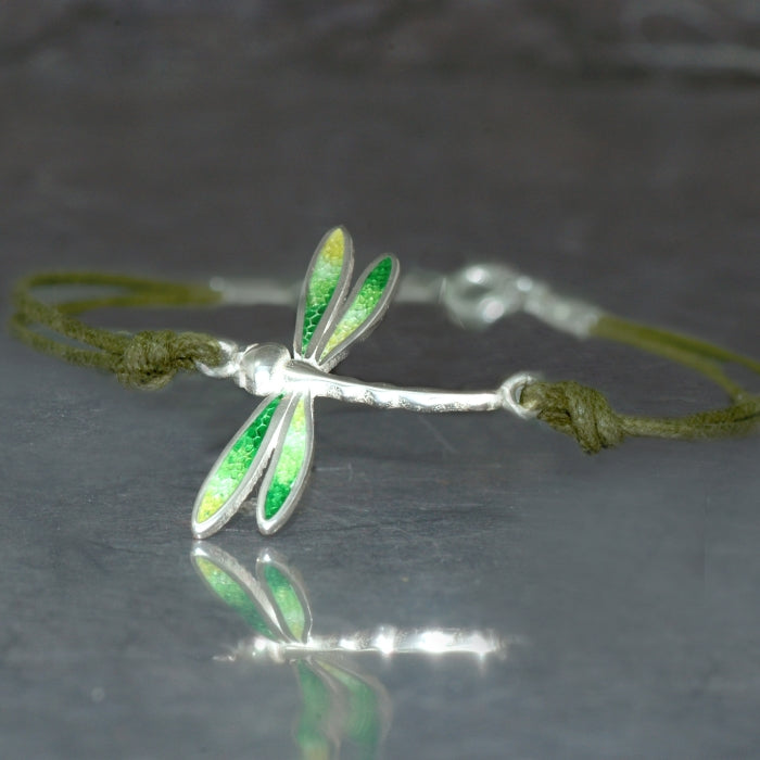 Libélulas, pulsera de hilos