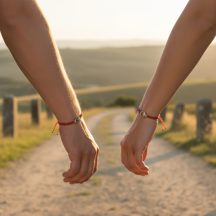 peregrinos con pulsera regulable, macramé, plata de ley 925, pigmentos metálicos colección Fisterra Solpor de Ardentia