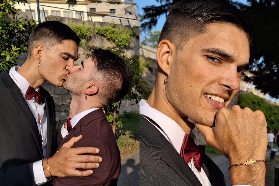 Iago e Iago en su boda, con joyas Ardentia