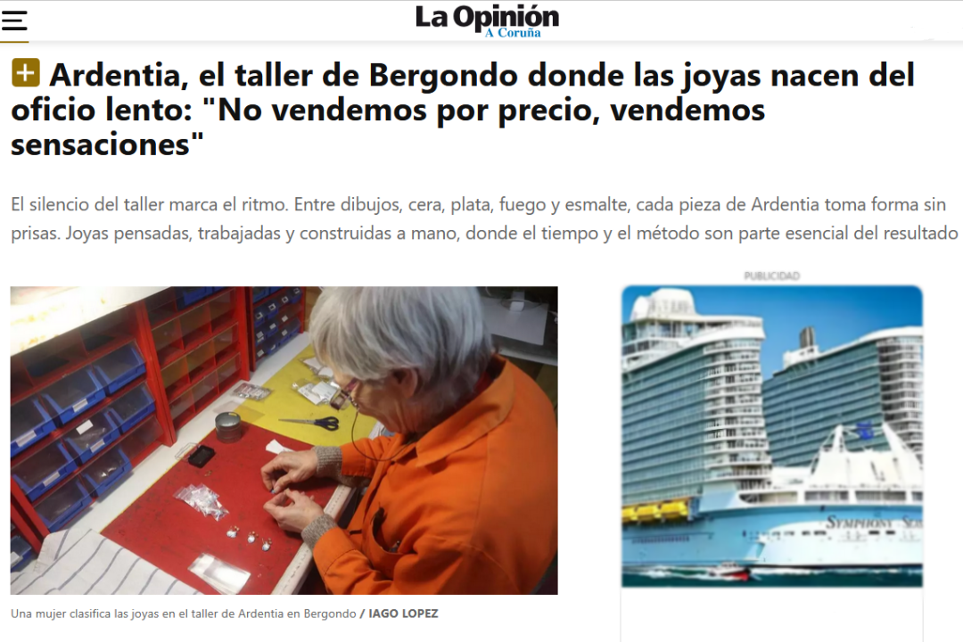 Ardentia, el taller donde las joyas nacen del oficio lento