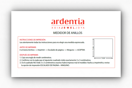 Medidor anillos Ardentia para saber cuál es tu talla