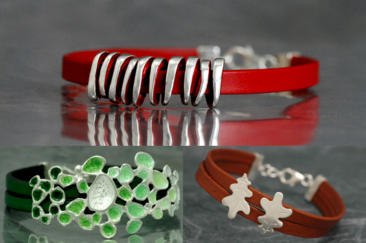pulseras ardentia montadas con piel natural