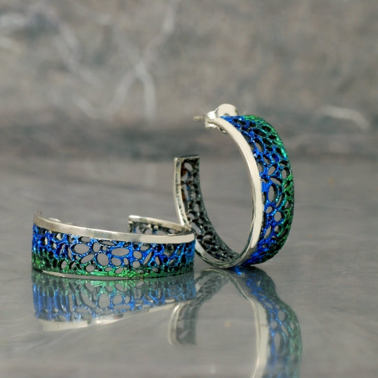 Pendientes criolla de la colección Oslo azul y verde, de Ardentia