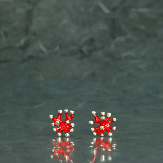 Anémona pasión, pendientes minis, redondos