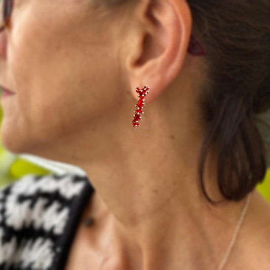 Anémona pasión, pendientes de presión de aros