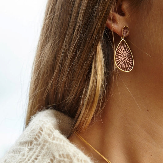 Folerpa chocolate, pendientes de presión, dobles, XL