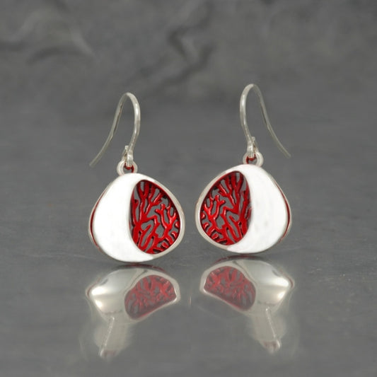 Gorgonia, pendientes pequeños, de gancho móvil