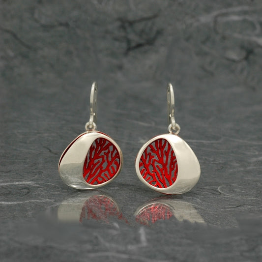 Gorgonia, pendientes medianos, de gancho móvil