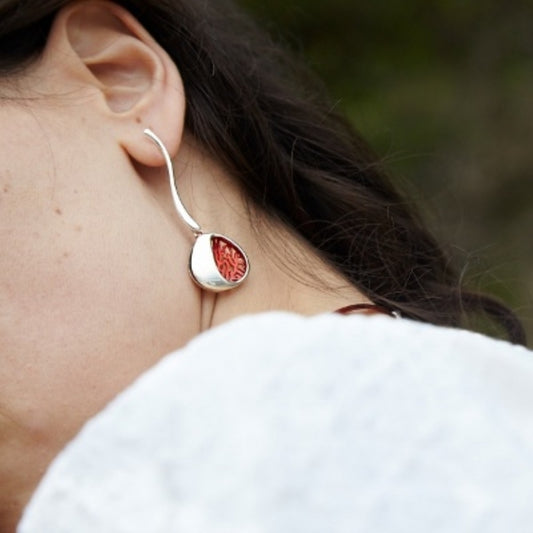 Gorgonia, pendientes de presión con barrita