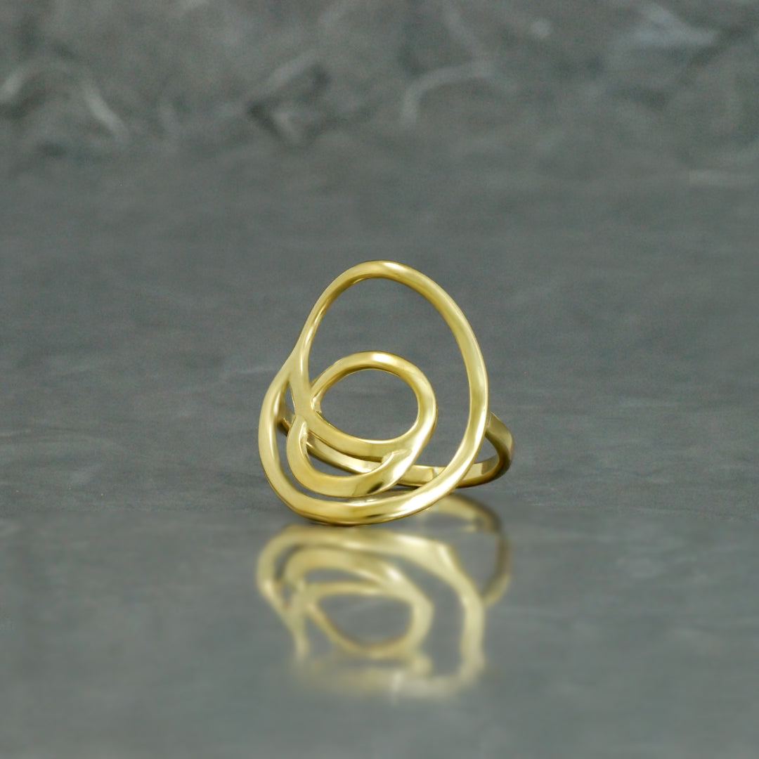 anillo Oh lala de Ardentia en plata 925 con acabado chapado en oro