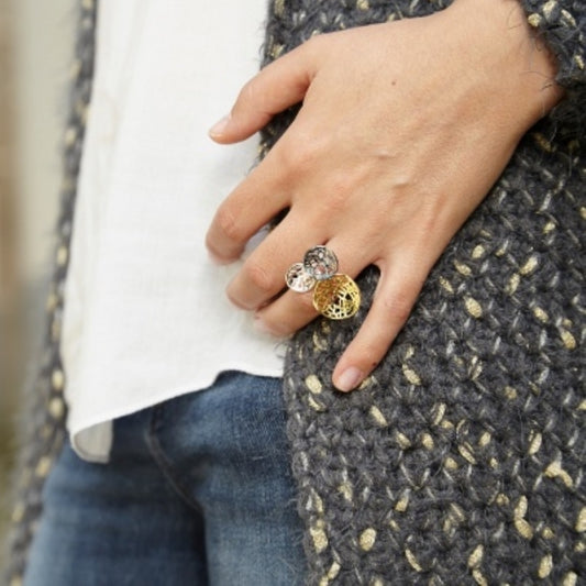 Madison triple, sortija abierta