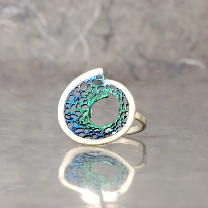 Oslo azul y verde, sortija