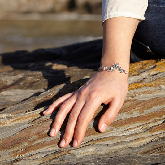 Anémona perla, pulsera de hilos