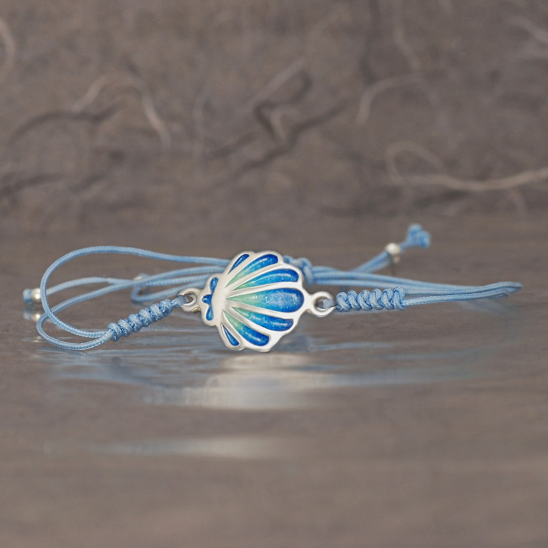 pulsera Finisterrae con cordon azul clarito de Ardentia