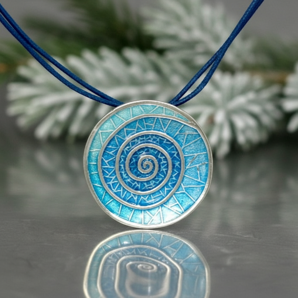 Gaudí espiral azul, colgante grande