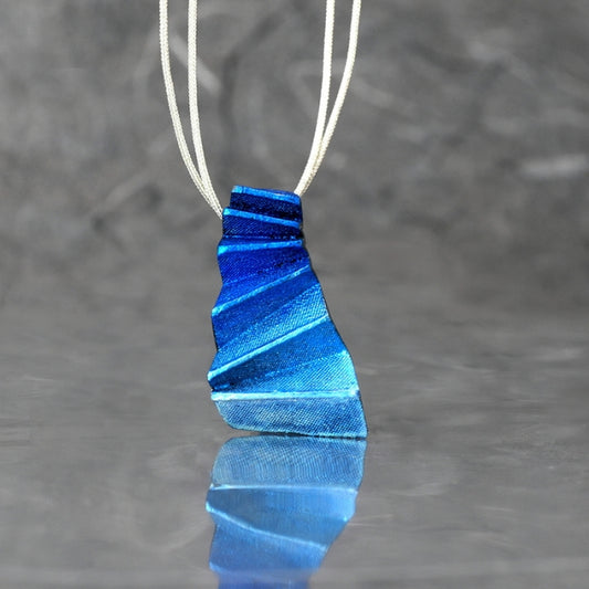Origami pátina azul, colgante pequeño