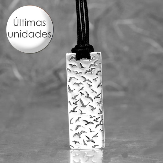 colgante rectangular Gaviotas de Ardentia en plata de Ley 925