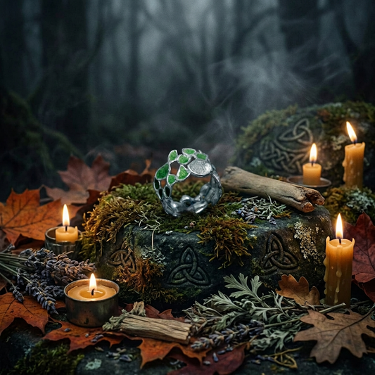 Anillo Dream musgo, en plata de ley 925, con esmalte al fuego verde