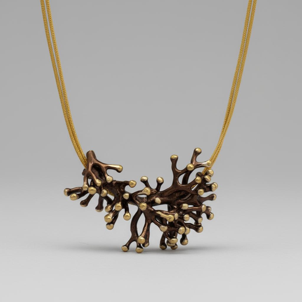 Anémona chocolate, colgante alargado