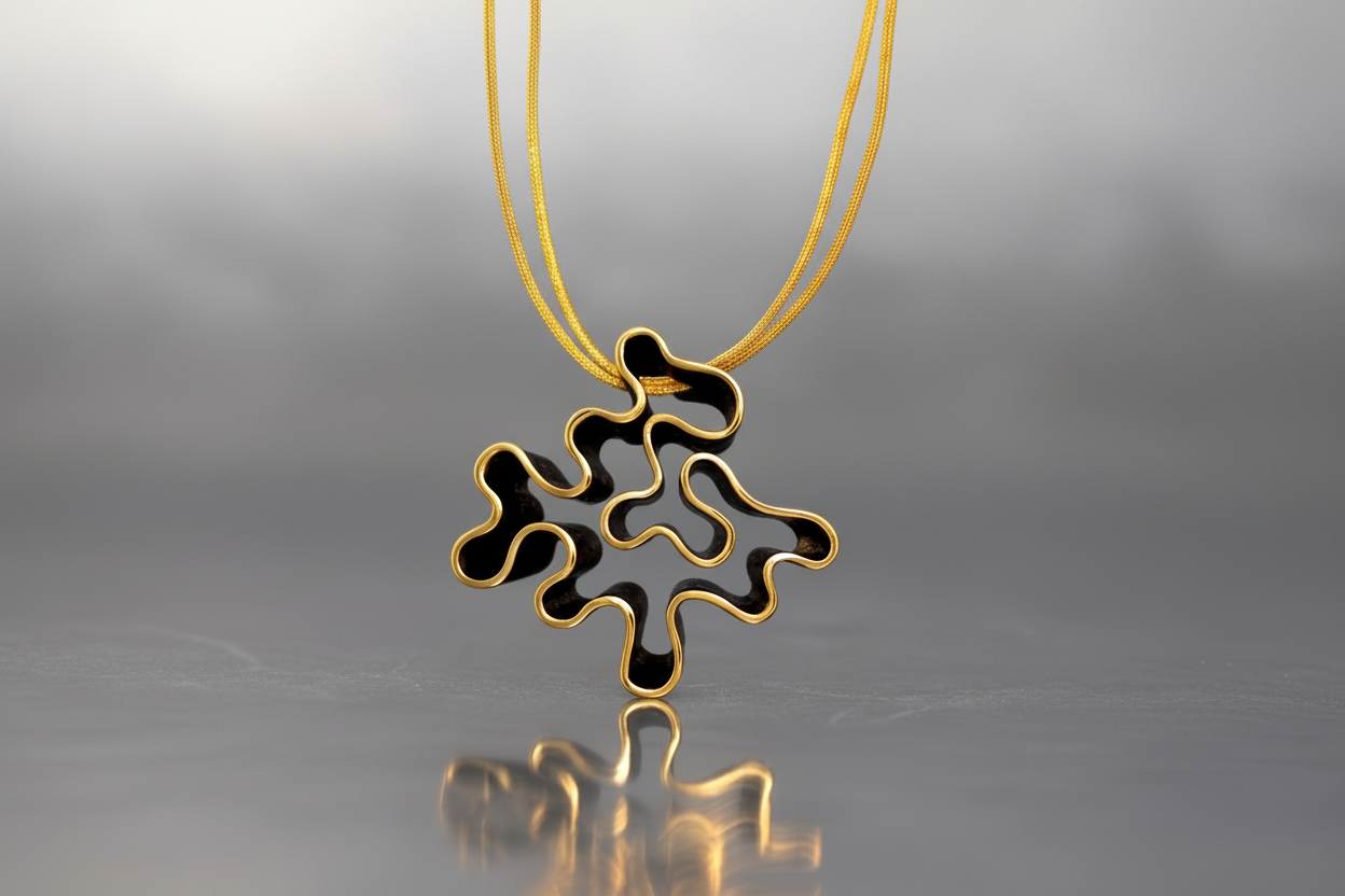 colgante butan con acabado chapado en oro