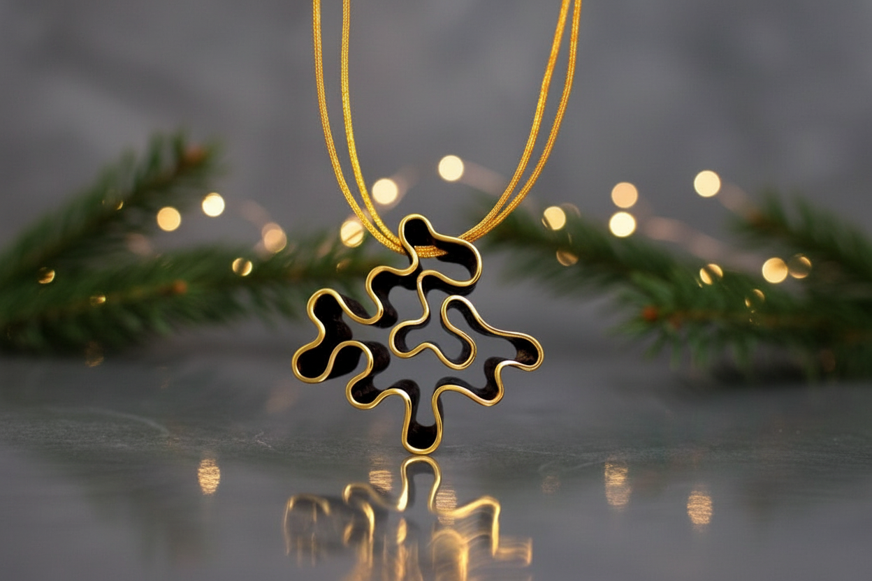 colgante en plata con acabado chapado en oro, de la colección Butan, de Ardentia